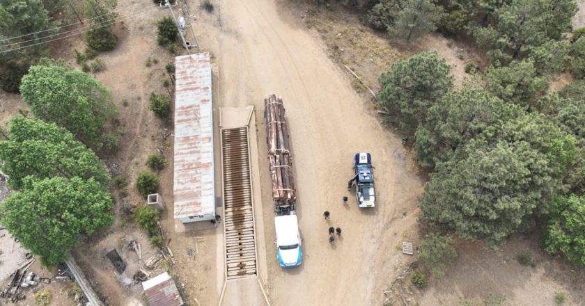 Asegura Policía Forestal de la SSPE tractocamión con madera y un arma de fuego en Guadalupe y Calvo