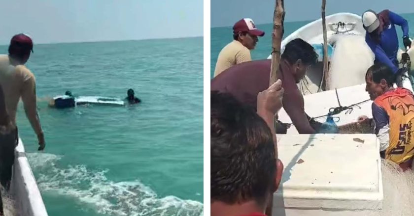 Rescatan a dos pescadores varados en el mar de Campeche