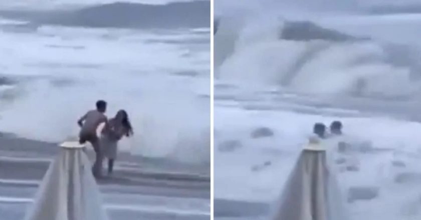 Mujer es arrastrada por ola y ‘devorada’ por el mar mientras estaba con su pareja