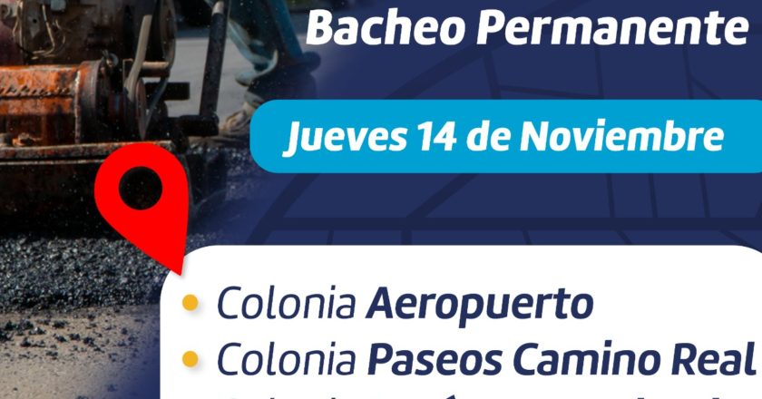 Estas colonias tendrán bacheo este 14 de noviembre: Municipio