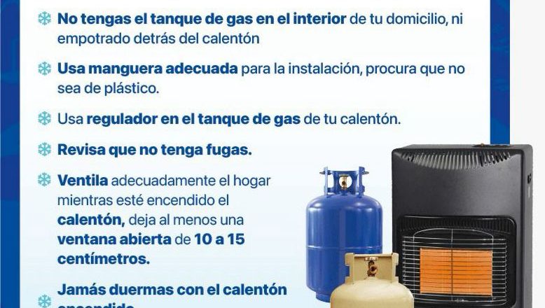 Exhorta CEPC a tomar precauciones en el uso de aparatos calefactores